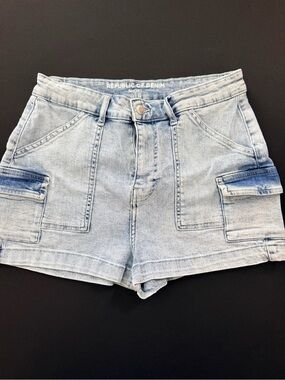 Light Wash Cargo Denim Shorts